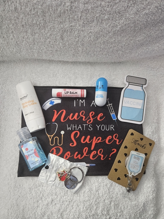 Custom Variety Pack Other - Sarcastic Nurse Gift Set Bag Keychain Badge Reel: RN CNA Birthday Care Package